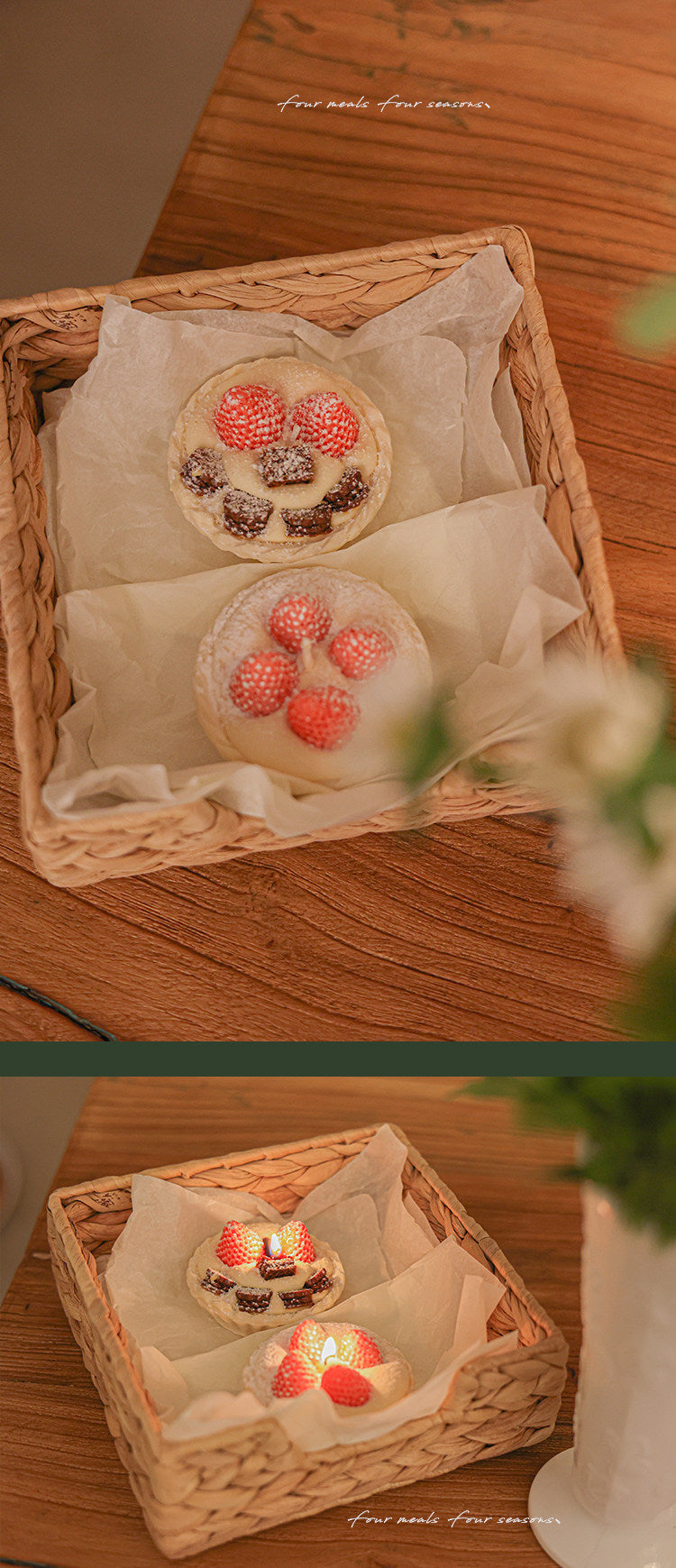 Four Meals Snow Country strawberry cake candle, alternate product view 11