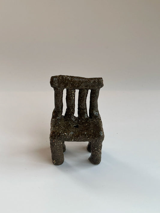 Dark Brown Open-Back Chair ceramic incense holder from the 000503 Chair Series