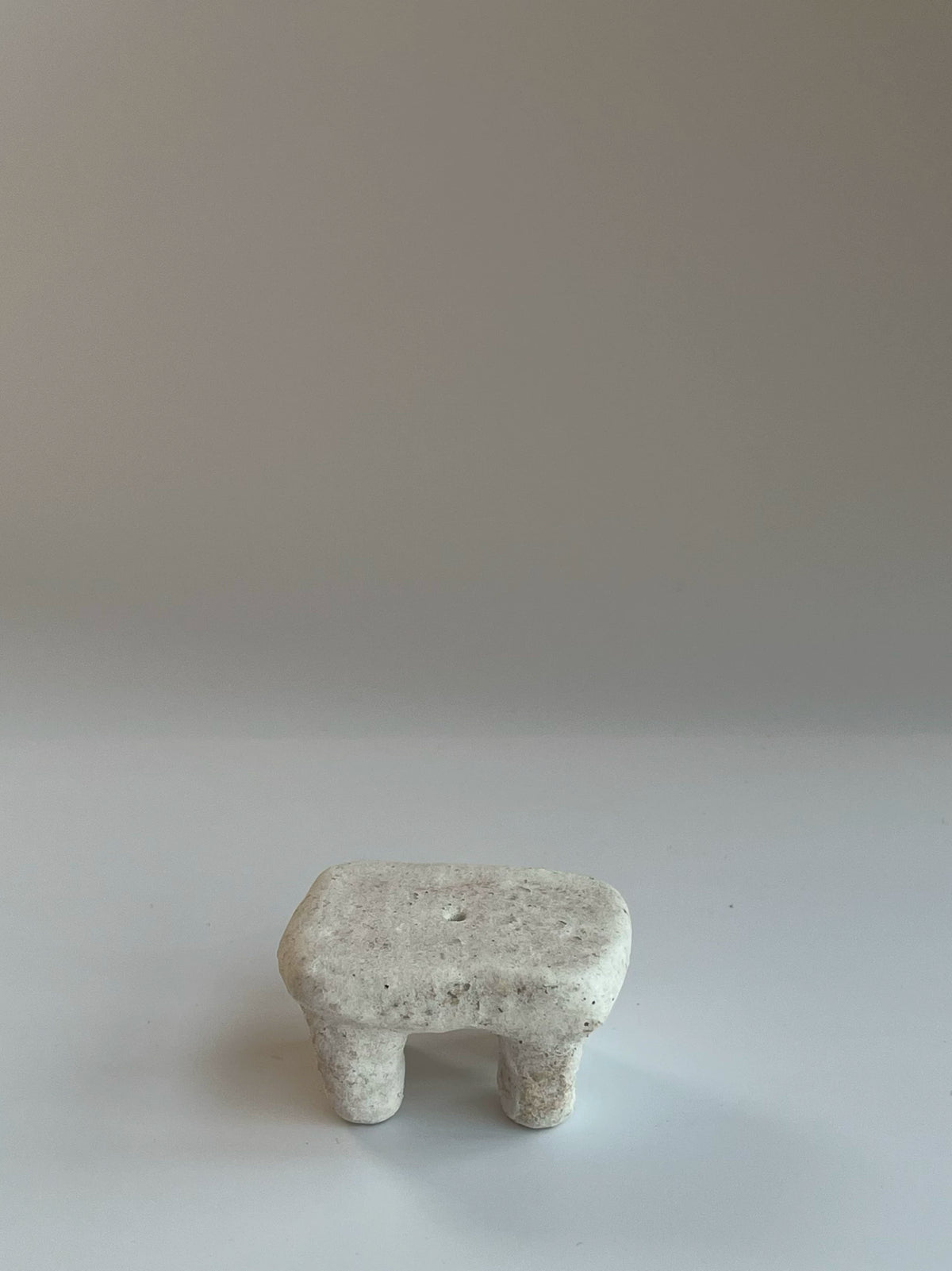 White Stool ceramic incense holder from the 000503 Chair Series