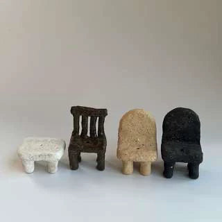 Complete Five-Piece Set ceramic incense holder from the 000503 Chair Series