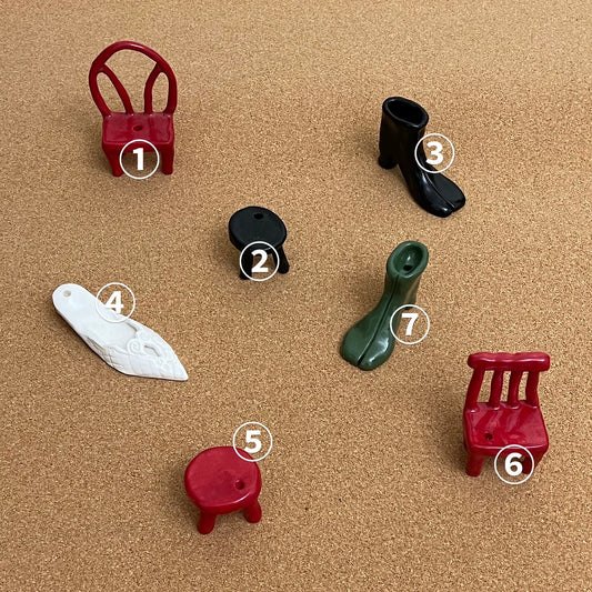 No. 1 Red Round Openwork Chair miniature ceramic incense holder by 000503