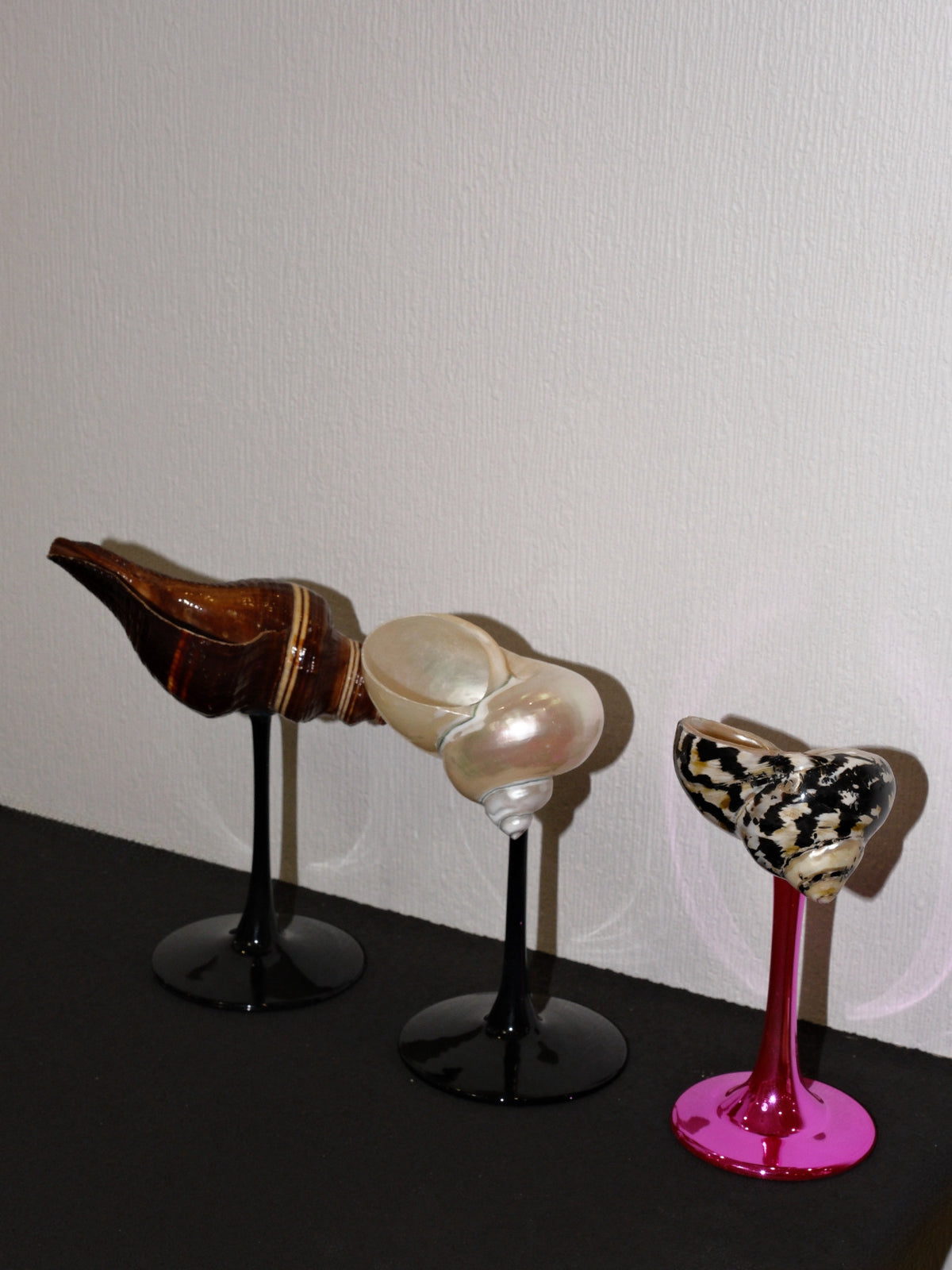 Natural shell and stem detail on an IN Chaos artistic goblet