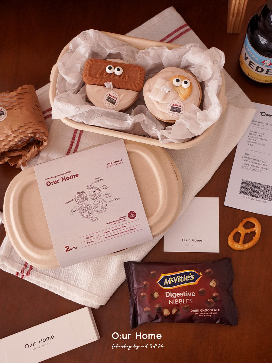 O:urHome biscuit-shaped sculptural candle