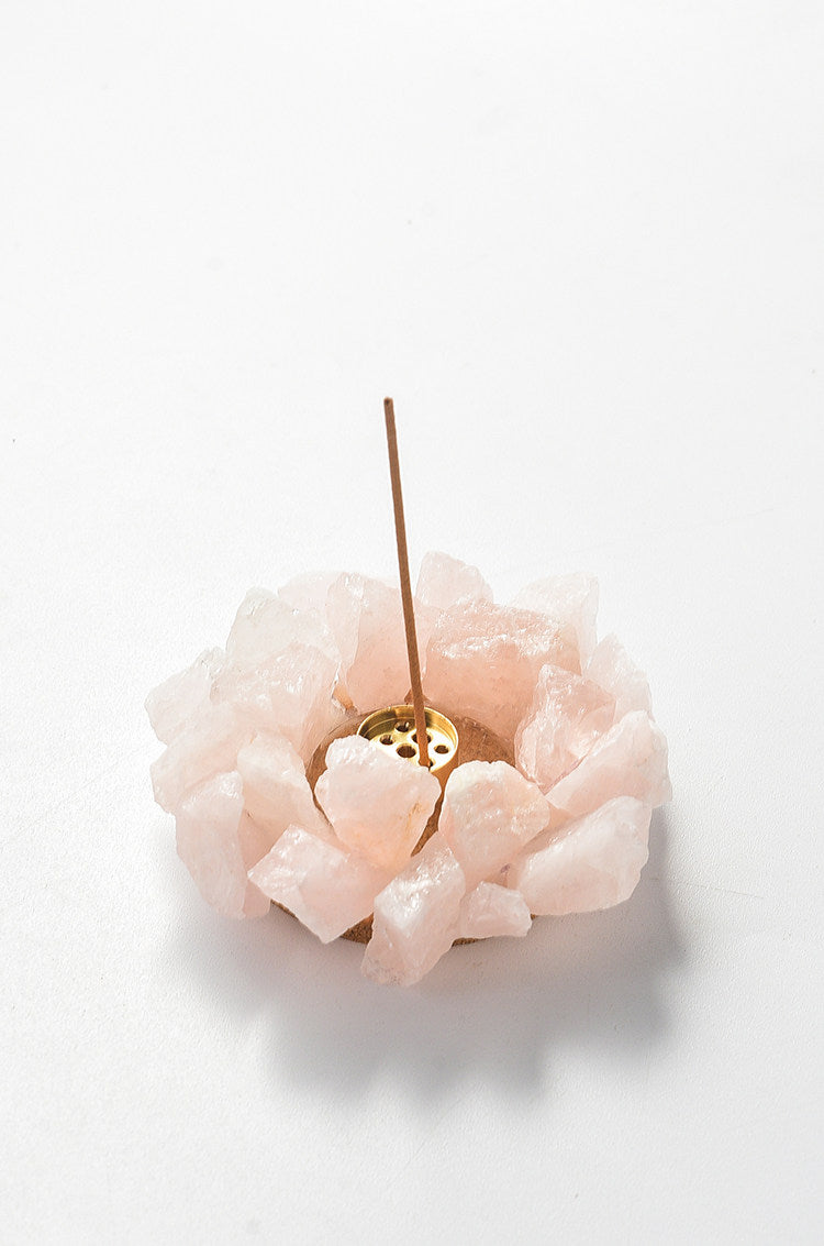 Momo's Life natural crystal and brass incense holder, alternate product view 4