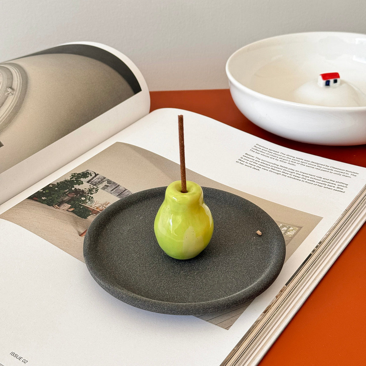 Walala apple and pear ceramic incense holders, alternate product view 7