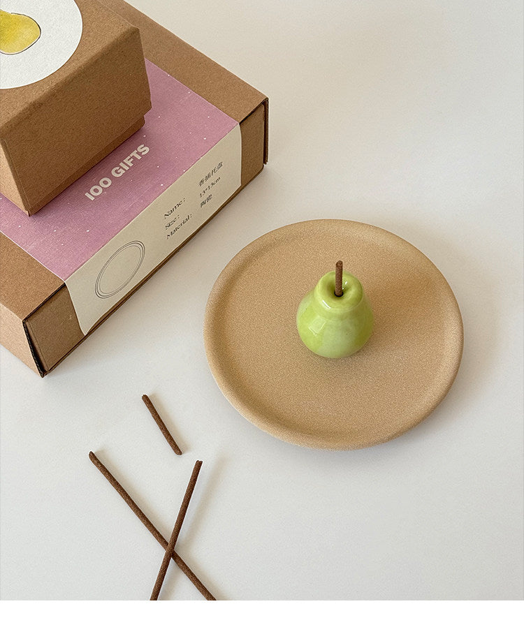 Walala apple and pear ceramic incense holders, alternate product view 10