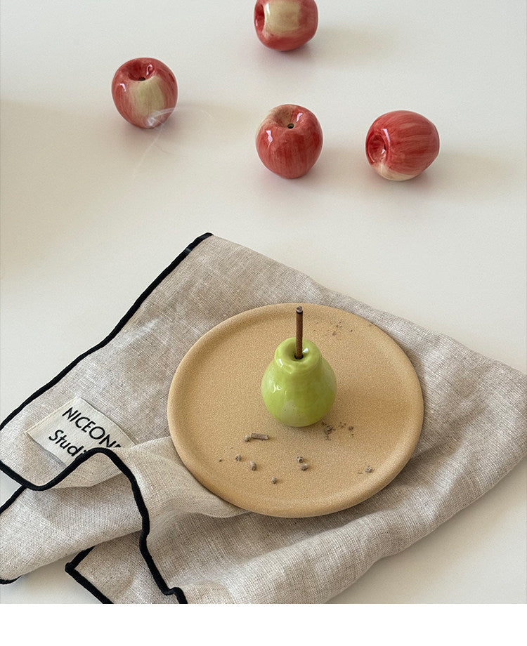 Walala apple and pear ceramic incense holders, alternate product view 9