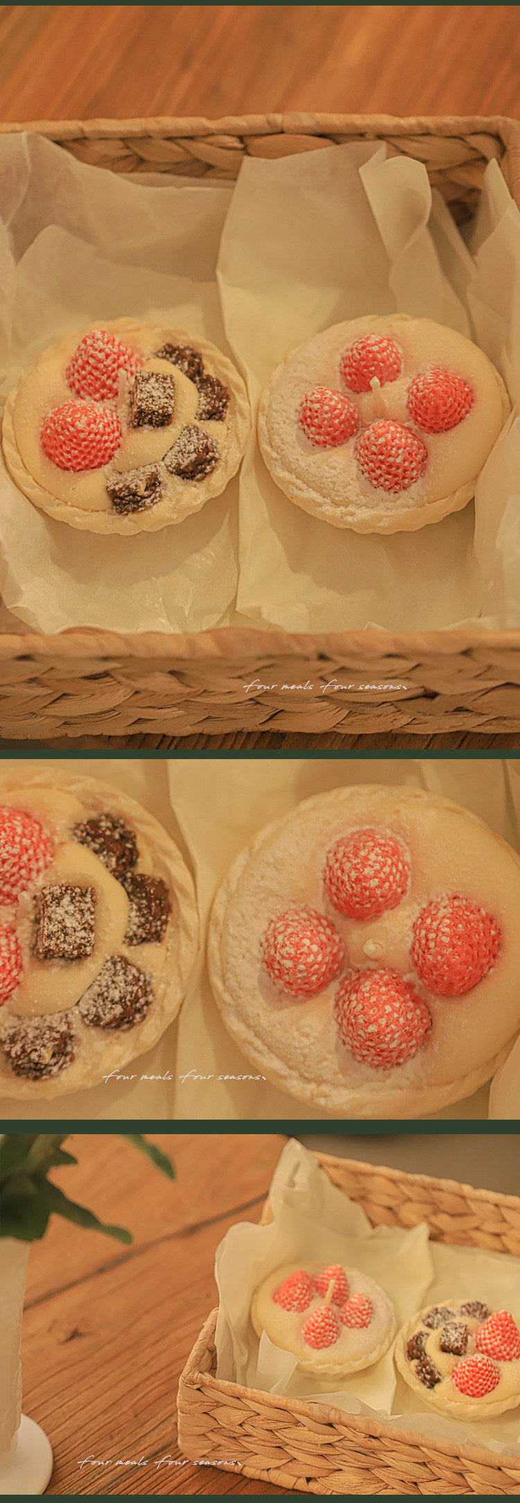 Four Meals Snow Country strawberry cake candle, alternate product view 7