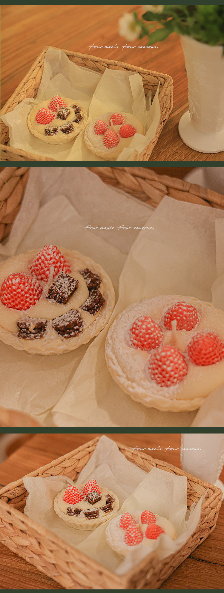 Four Meals Snow Country strawberry cake candle, alternate product view 8