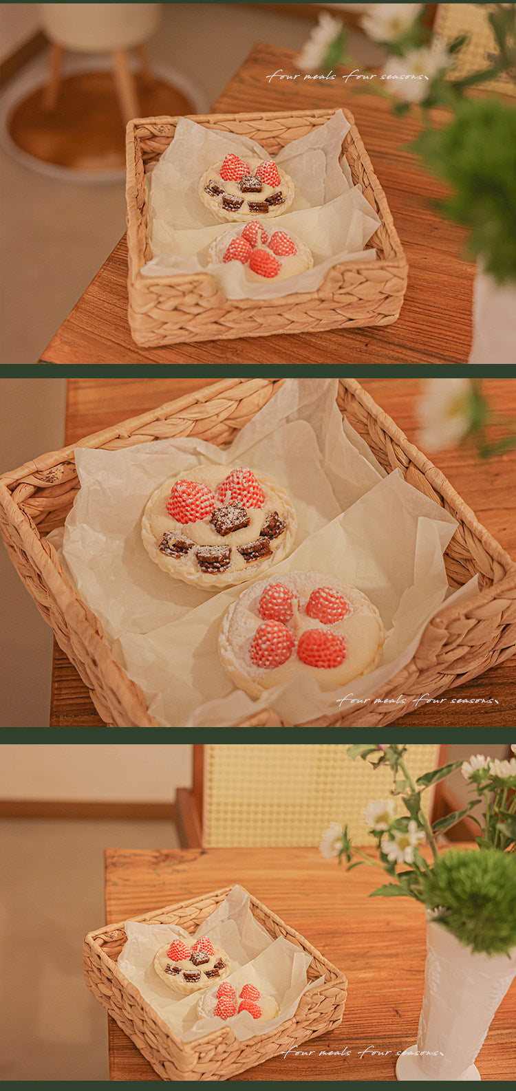 Four Meals Snow Country strawberry cake candle, alternate product view 9