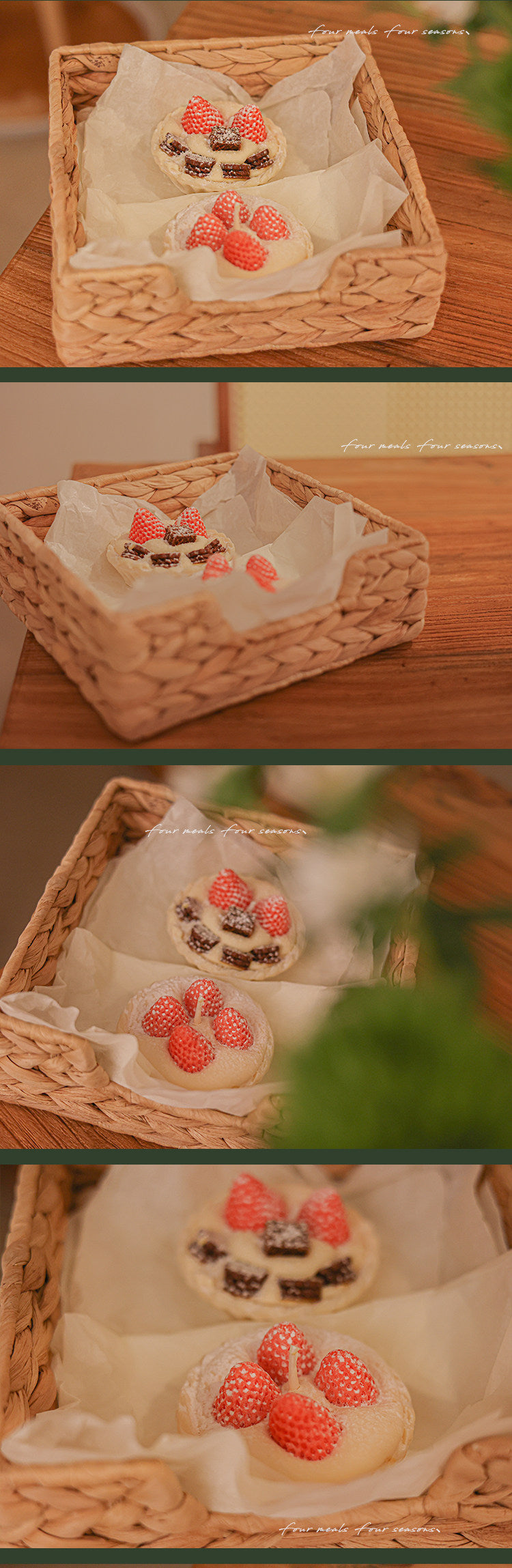 Four Meals Snow Country strawberry cake candle, alternate product view 10