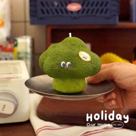 O:urHome broccoli sculptural candle product view