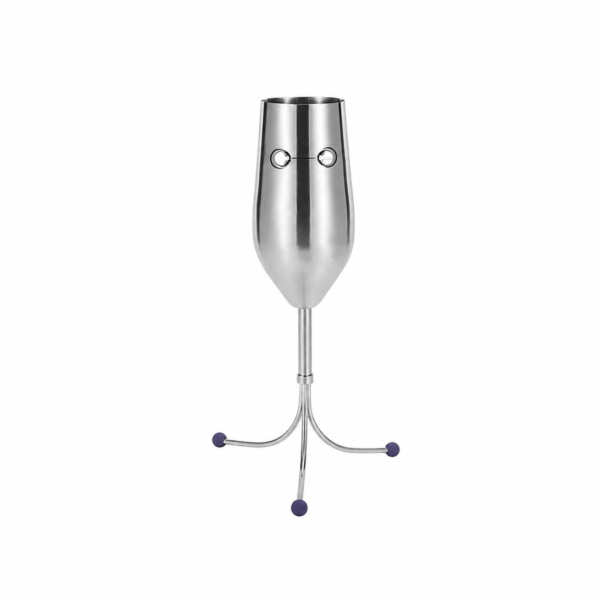 PalForm DIDI stainless steel character champagne flute on a white background