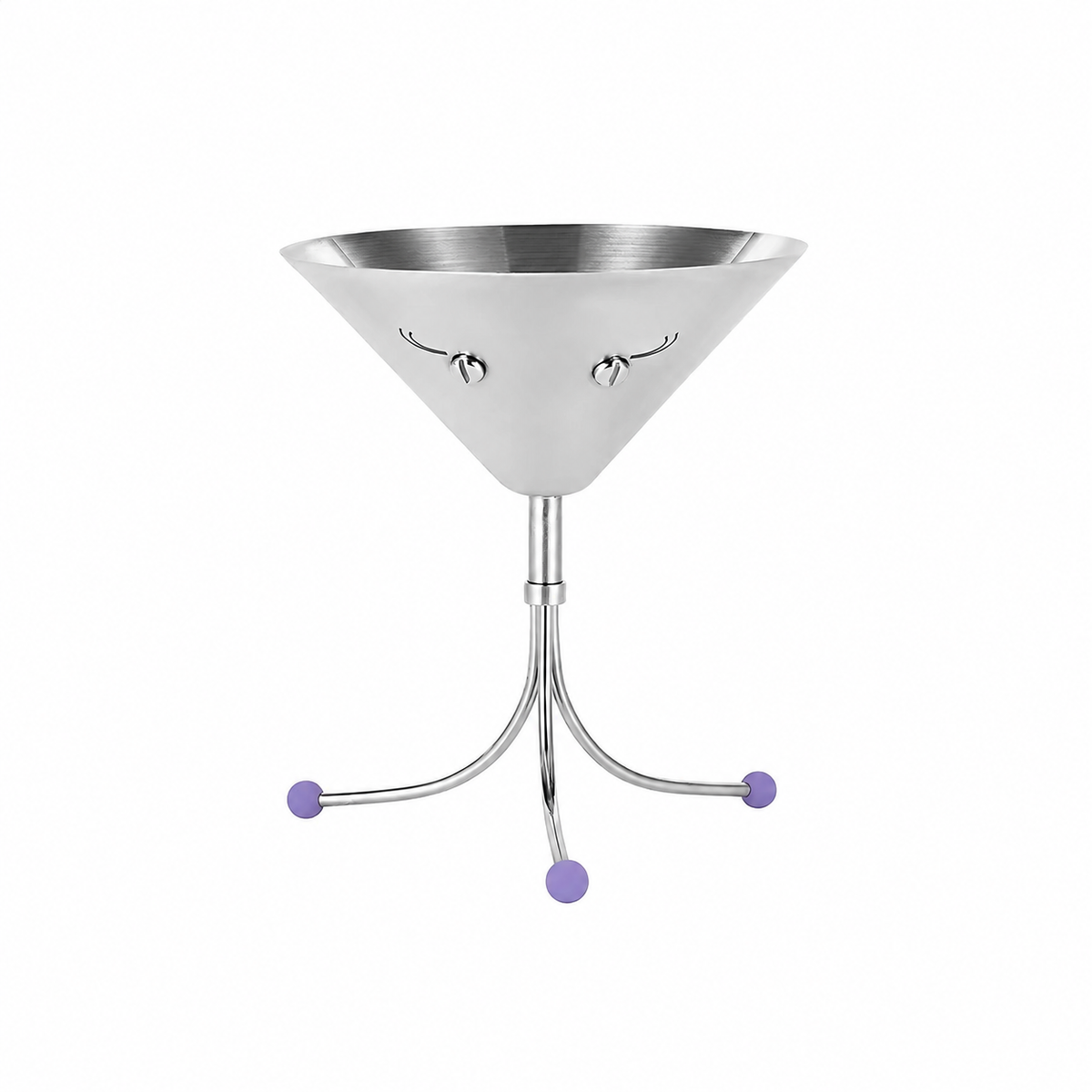 PalForm MIMI stainless steel martini-style character glass on a white background