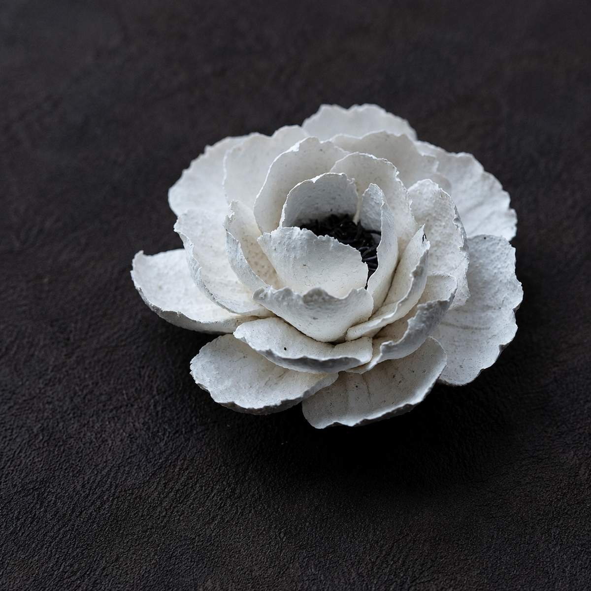 Four-layer white ceramic camellia incense holder