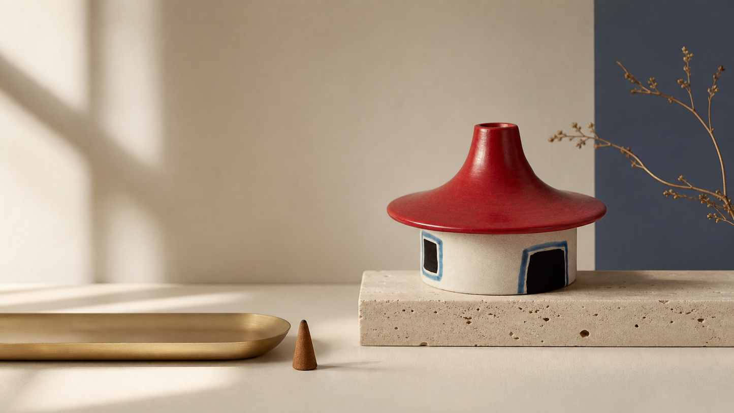 Childish Play Red Roof Cottage Incense Burner