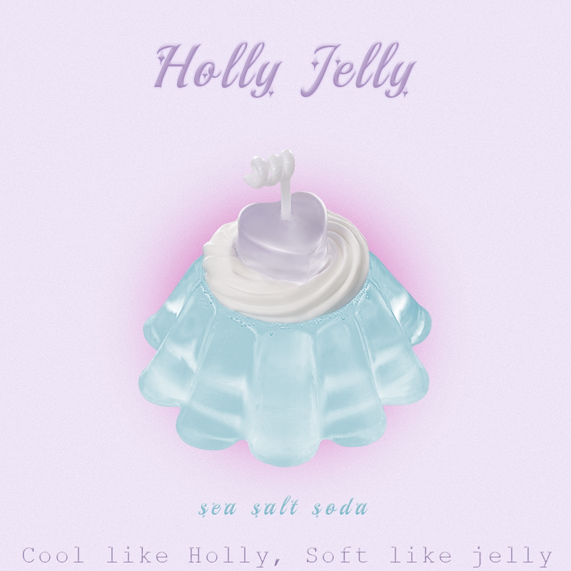 HollyJelly Pudding Candle — Sea Salt & Taro Heart