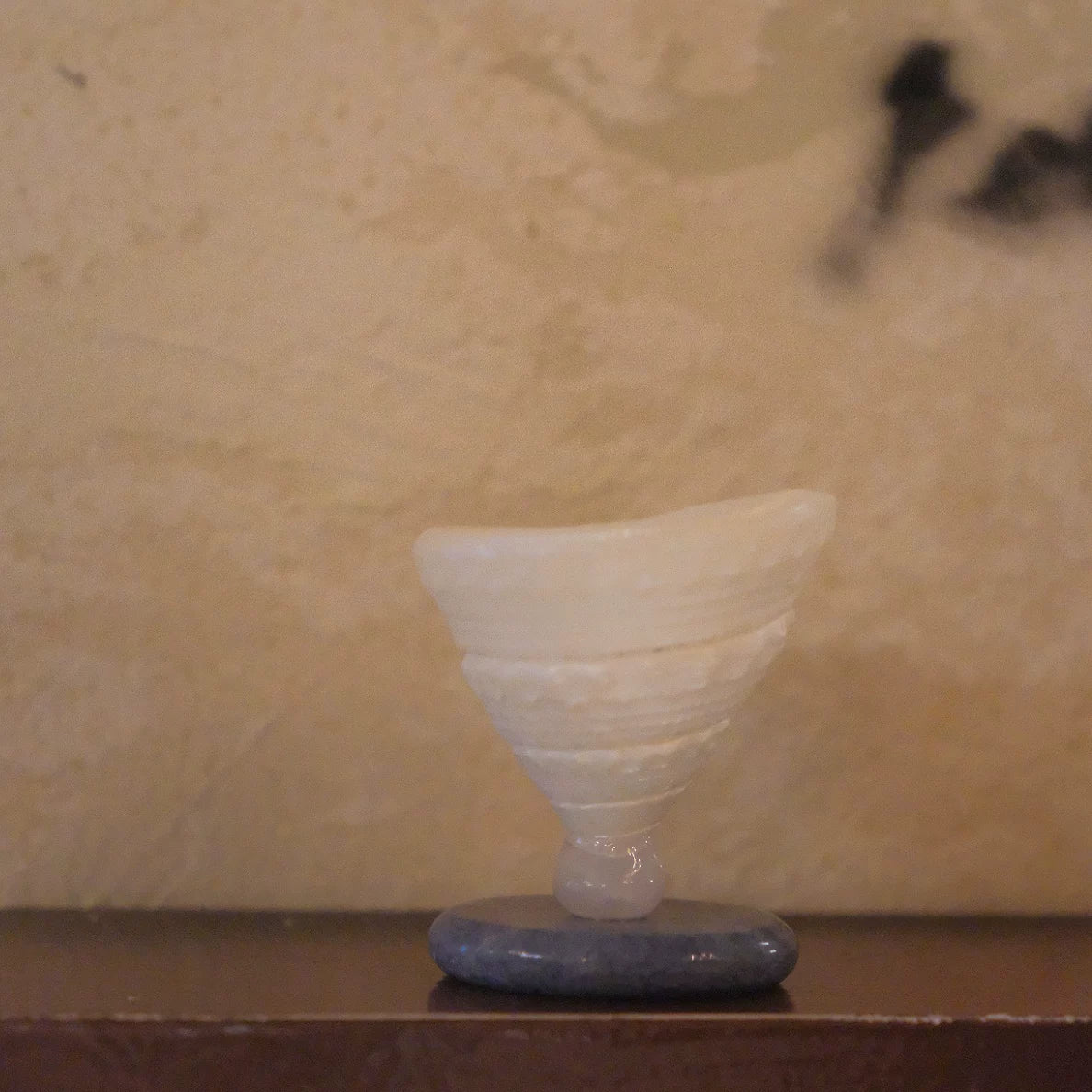 Tower Shell / Blue Jade natural conch and jade incense holder