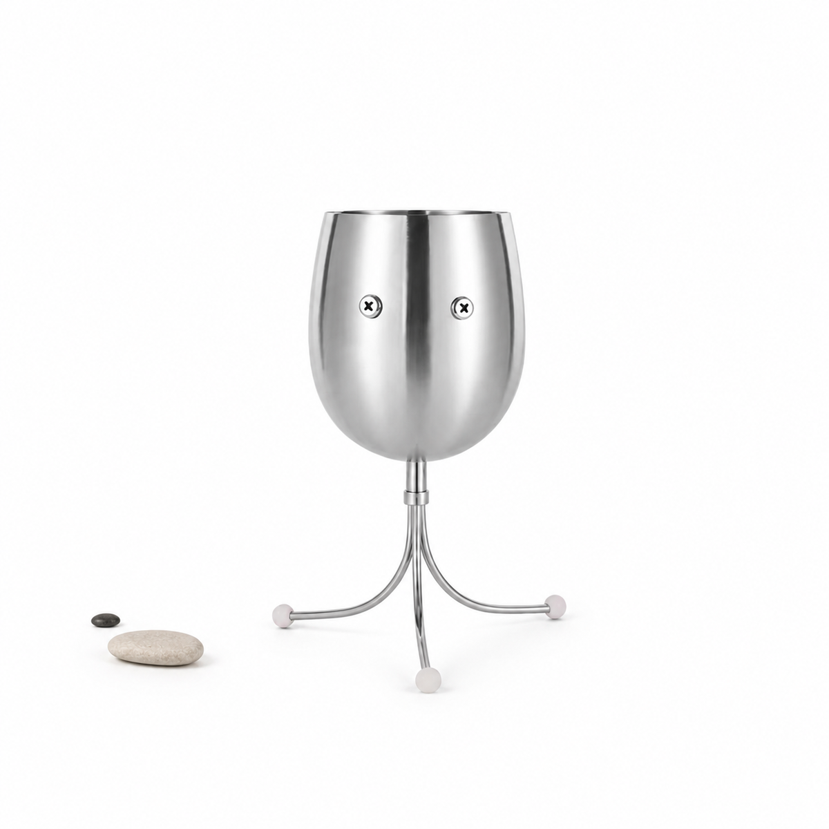 PalForm BIBI stainless steel character wine cup on a white background