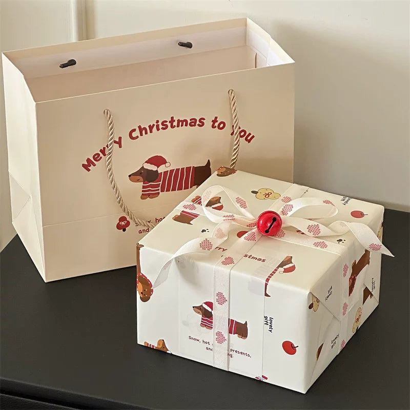 Patchwork Ceramic Cup & Saucer — Cup & Saucer + Spoon + Gift Bag — Ivory Dachshund Box