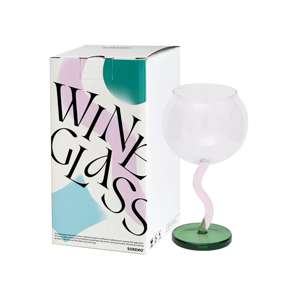 SOREMO Bubble Goblet — Pink–Green G04