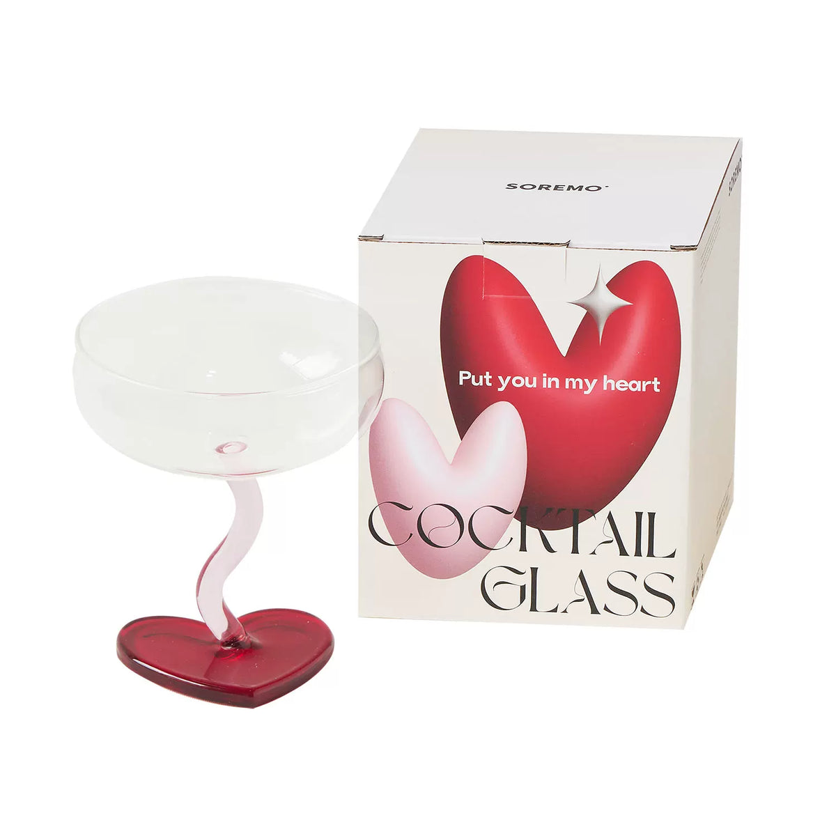 SOREMO Heart-Stem Glass — Sweet Wine Red–Pink G09 / Single